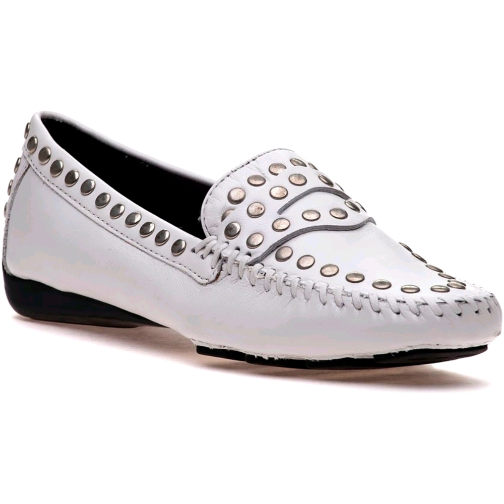 ROBERT ZUR
TANGO WHITE LEATHER LOAFER Size  8